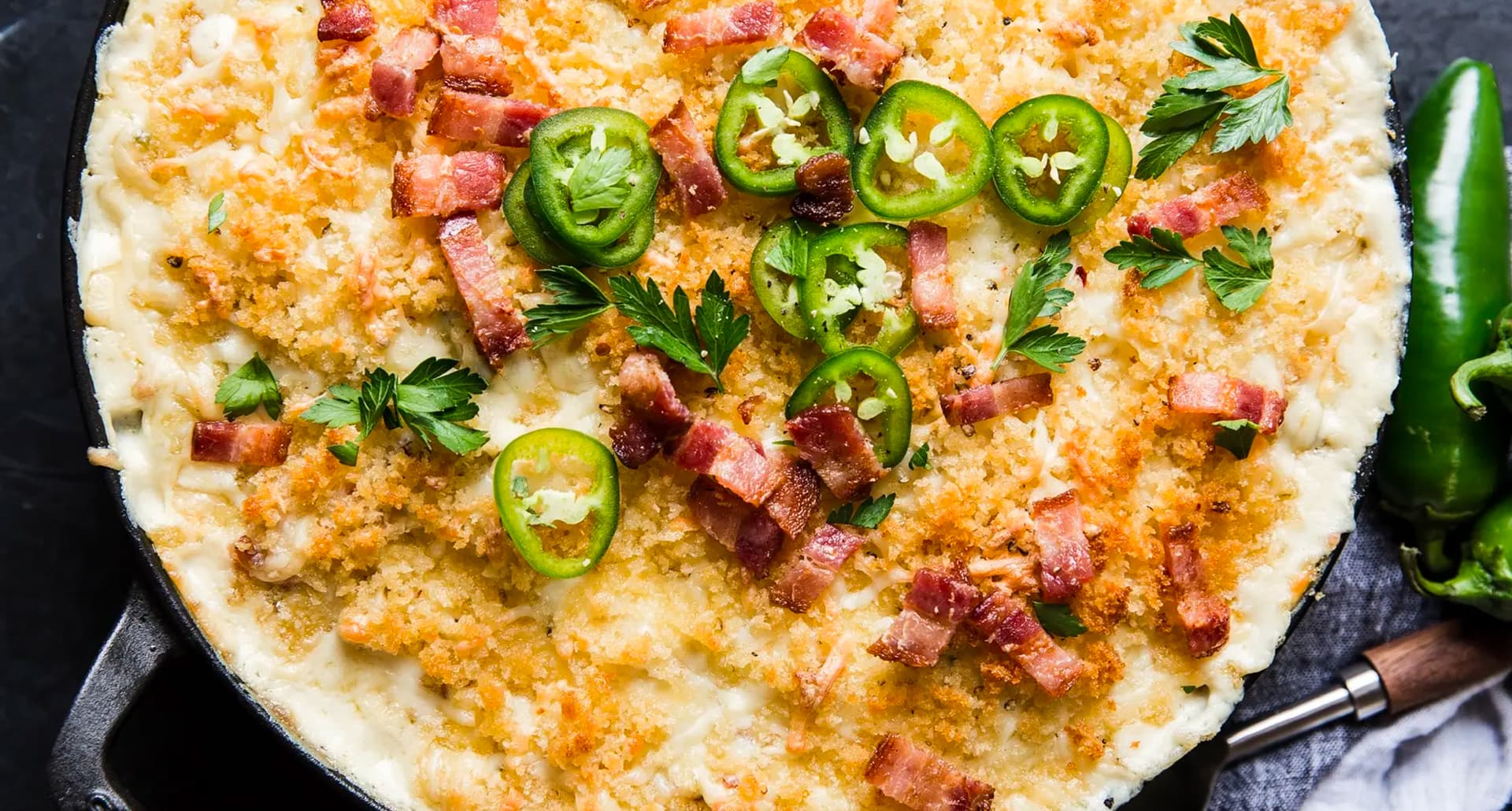 what goes with rotisserie chicken: jalapeno popper mac and cheese