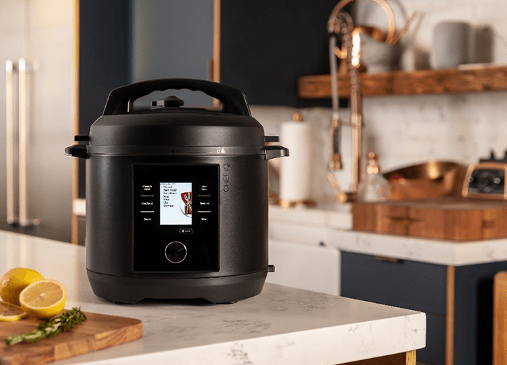 CHEF iQ smart cooker review: A CHEF iQ smart cooking device in a kitchen