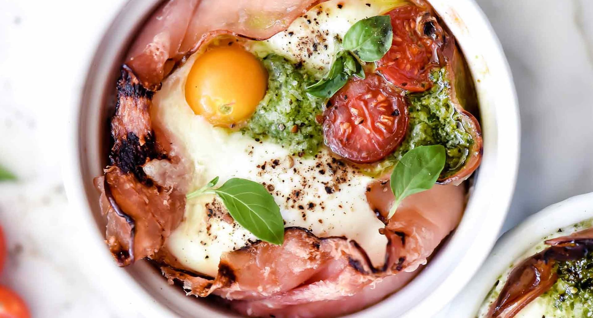 leftover ham recipes: caprese ham breakfast cups