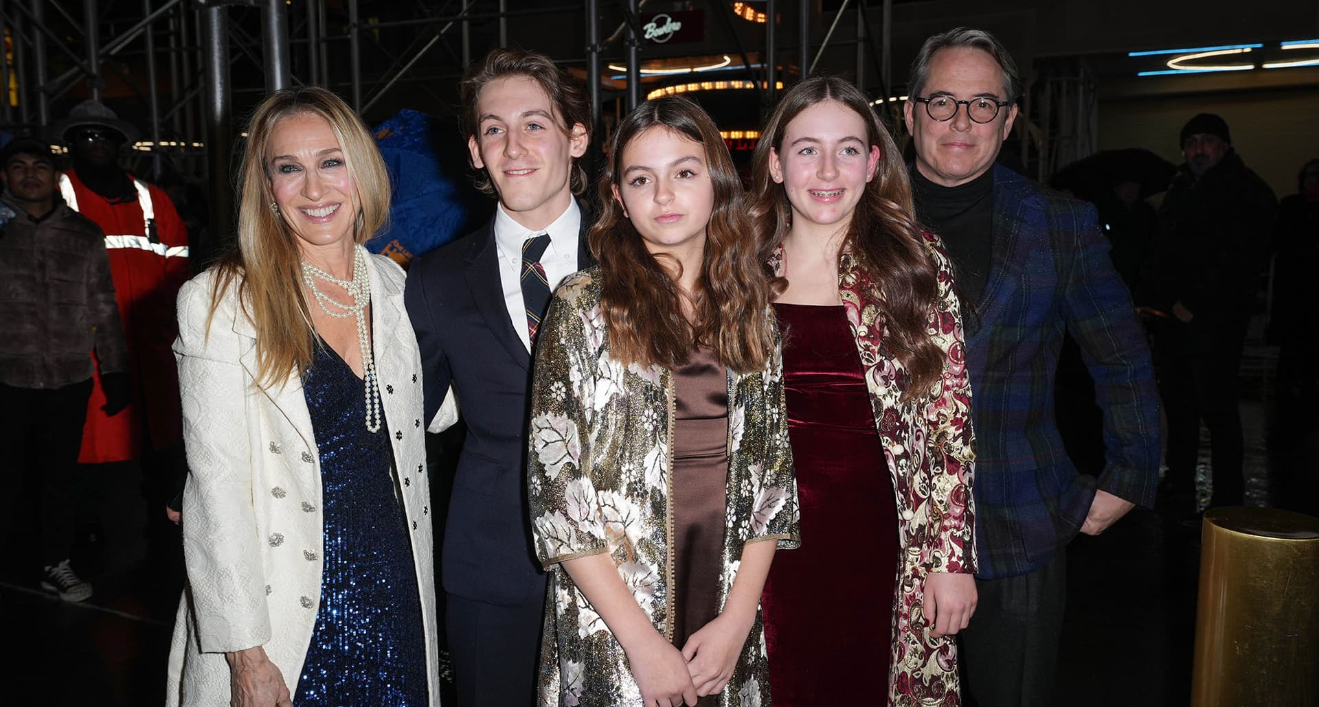 Sarah Jessica Parker, James Wilkie Broderick, Tabitha Hodge Broderick, Marion Loretta Elwell Broderick and Matthew Broderick