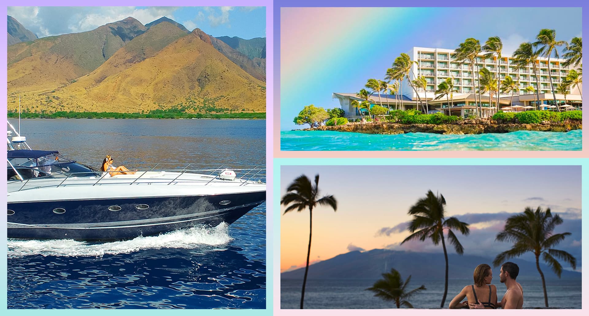 Best Hawaii Honeymoon Hotels - A collage of different photos featured in the article.