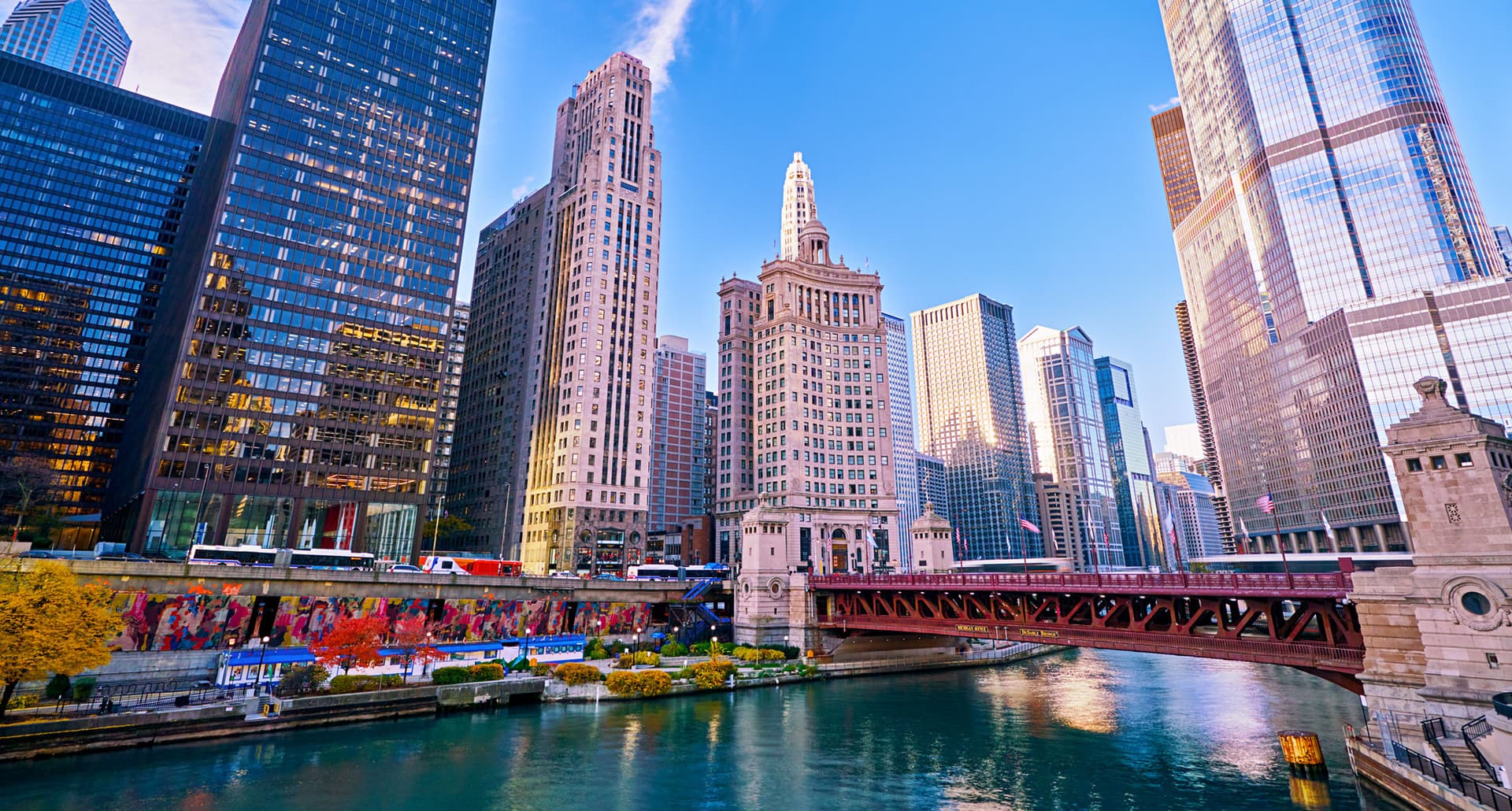 Chicago Skyline from the. River