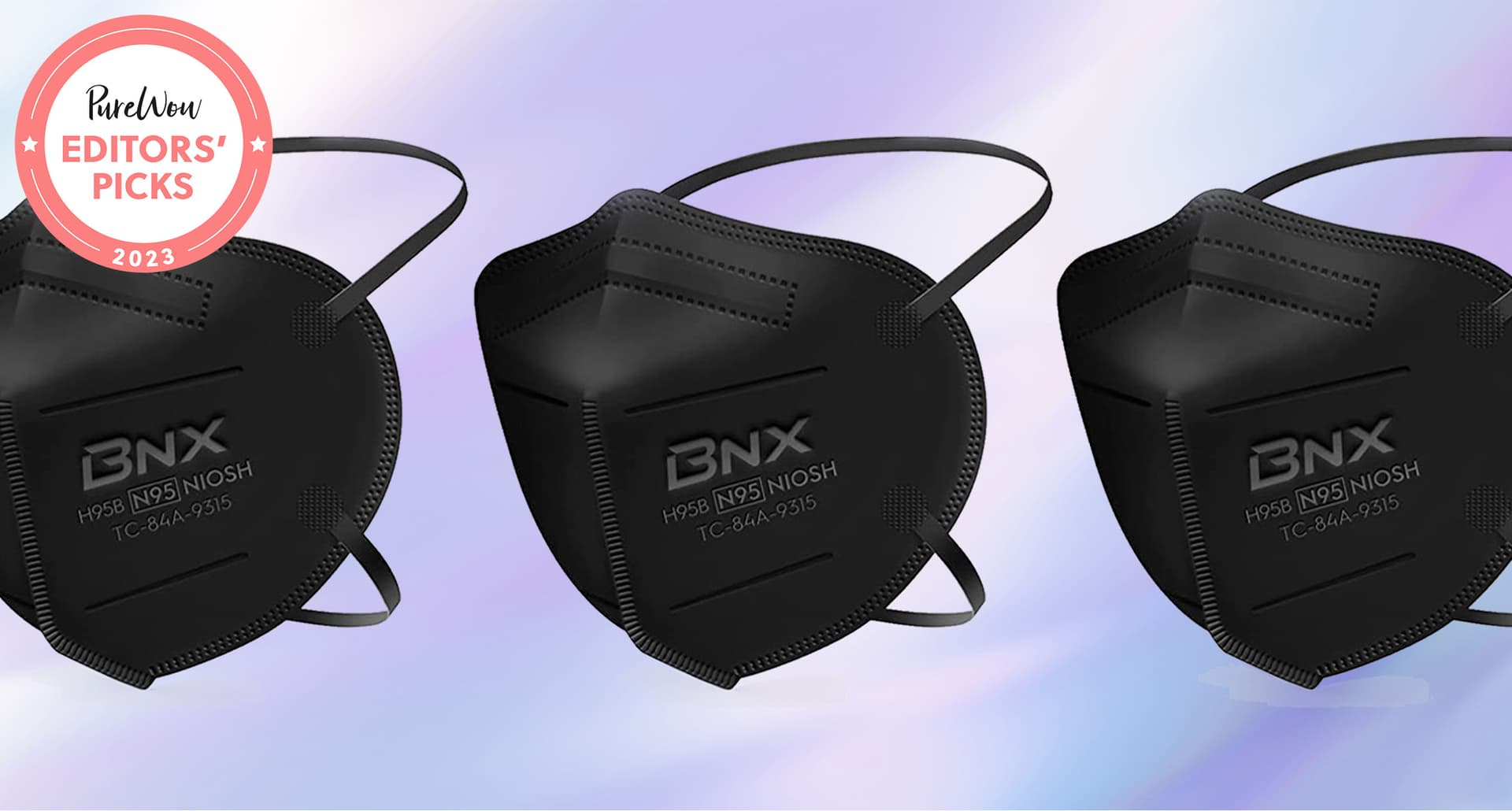 A close up of the Bnx N95 mask in black.