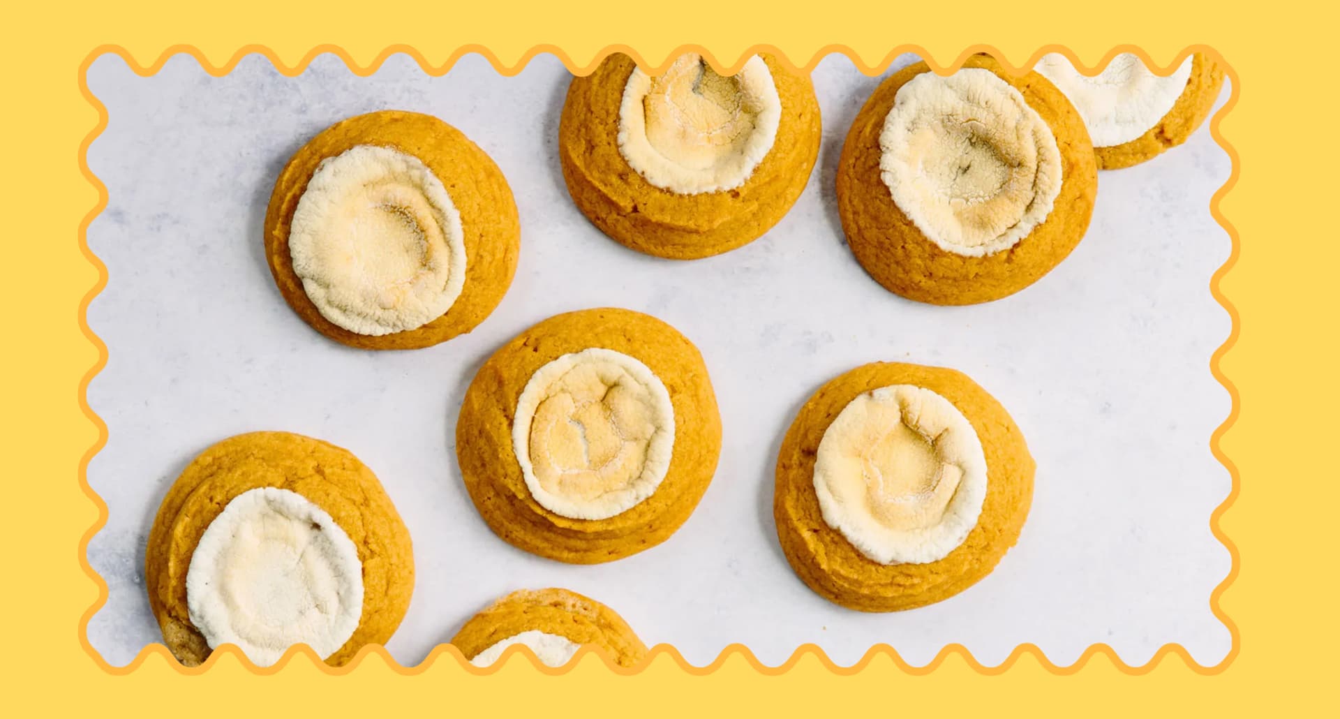 halloween cookies: sweet potato sugar cookies with toasted marshmallow