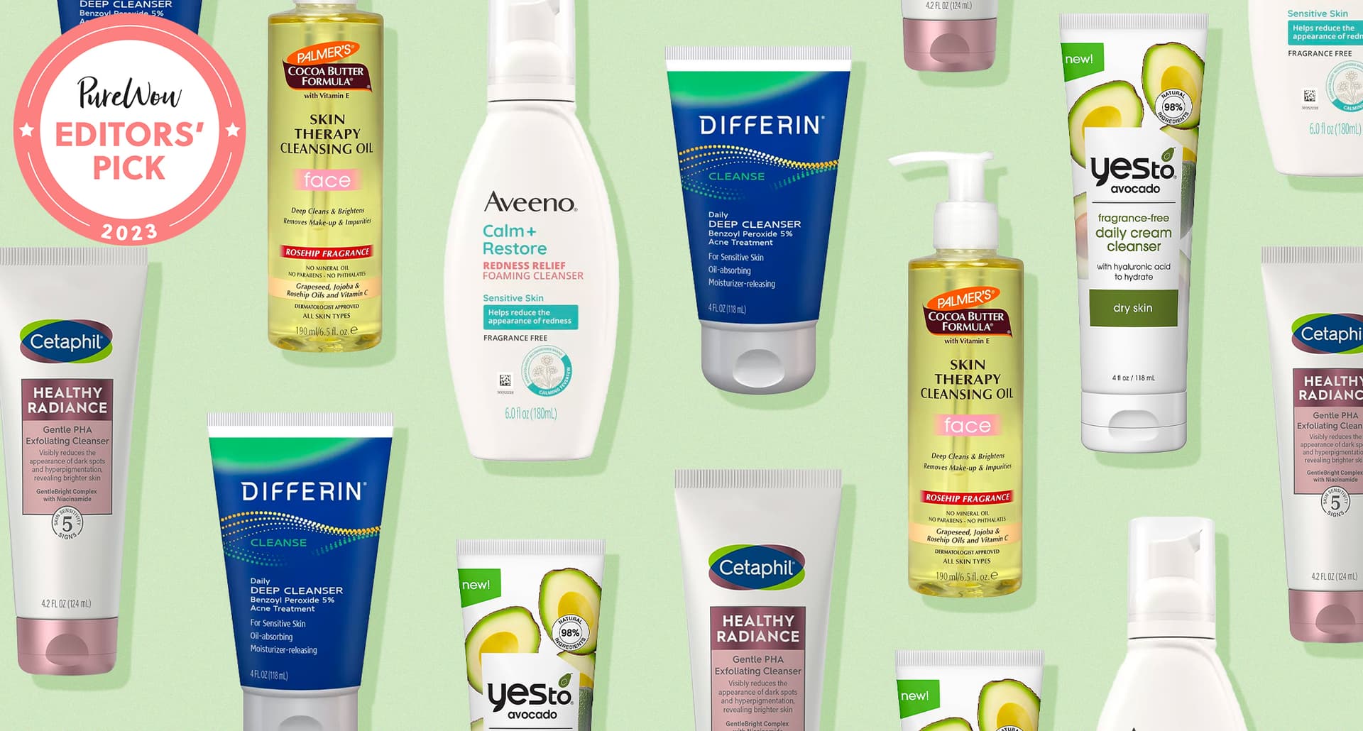 Best Drugstore Face Cleansers universal: a collage of face cleansers