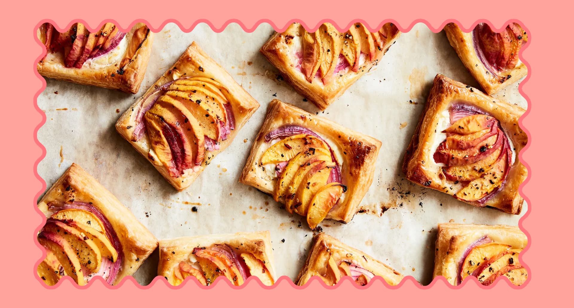 appetizers for a crowd: peach goat cheese tarts