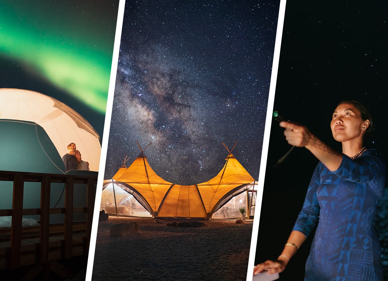 Triptych of astrotourism vacation destinations