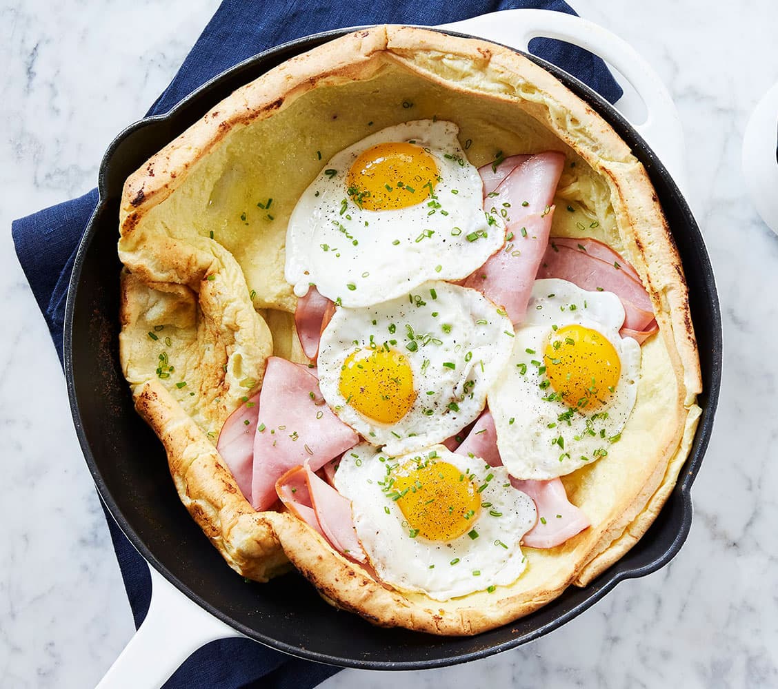 mother's day brunch ideas: croque madame dutch baby