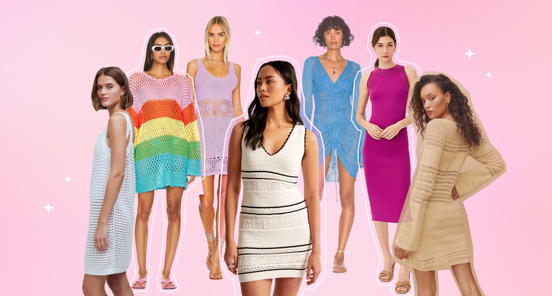 best crochet dresses collage