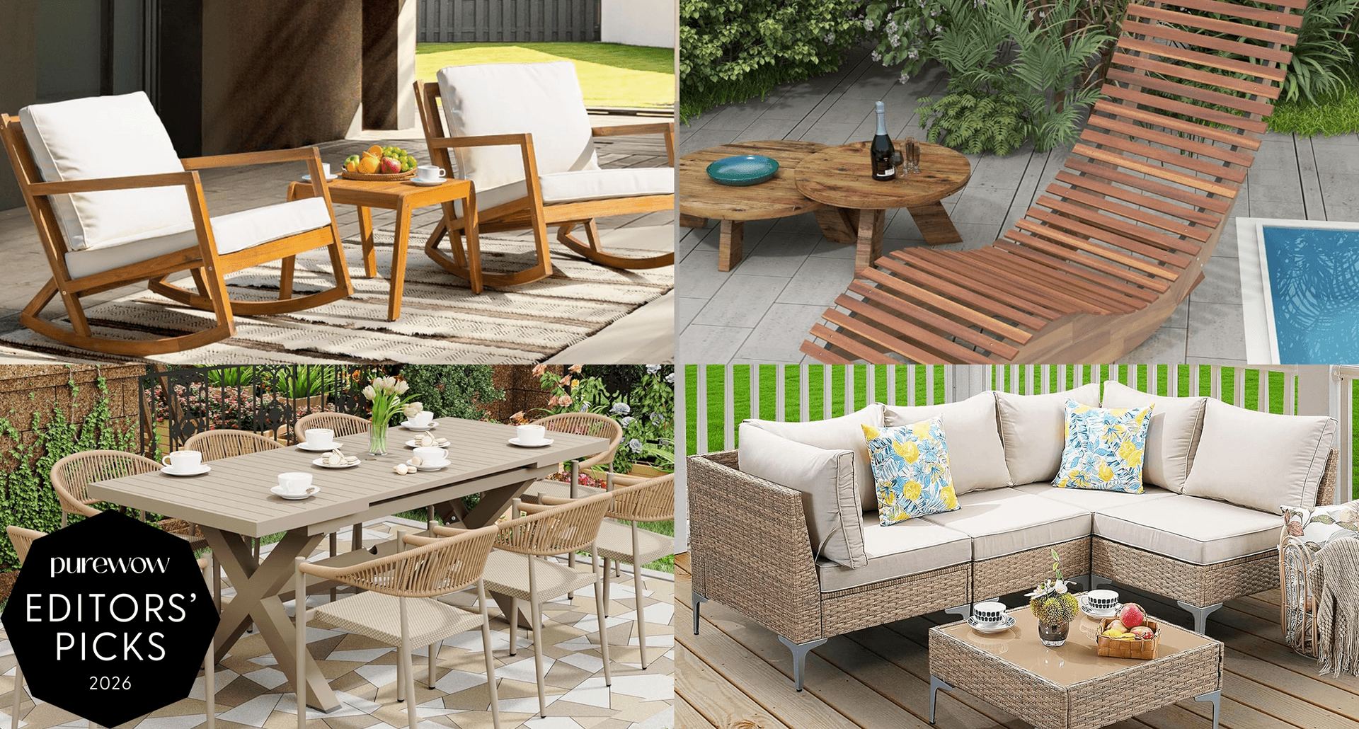 amazon patio furniture chosen by editors: rocking chairs, sofa and dining set