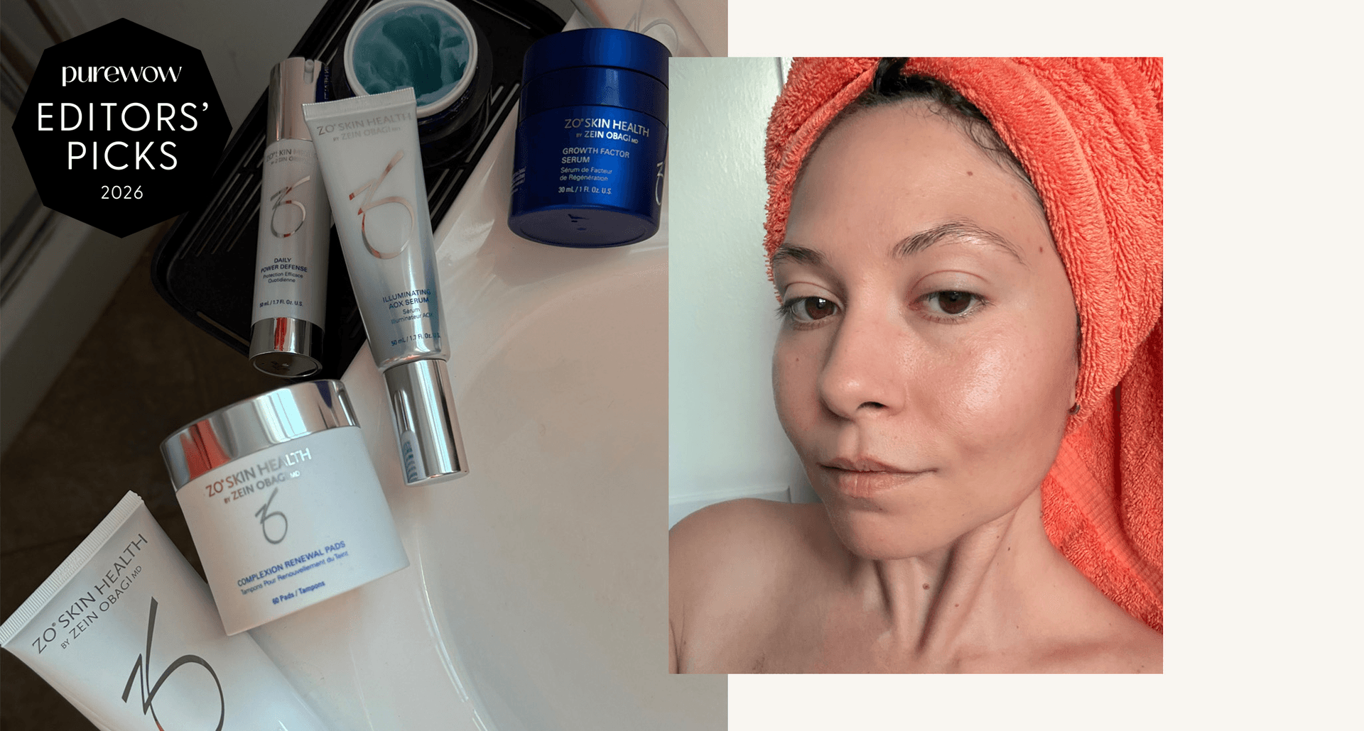 ZO Skin Health Routine Review: Original photos of ZO Skin Health products and editor Stephanie Maida