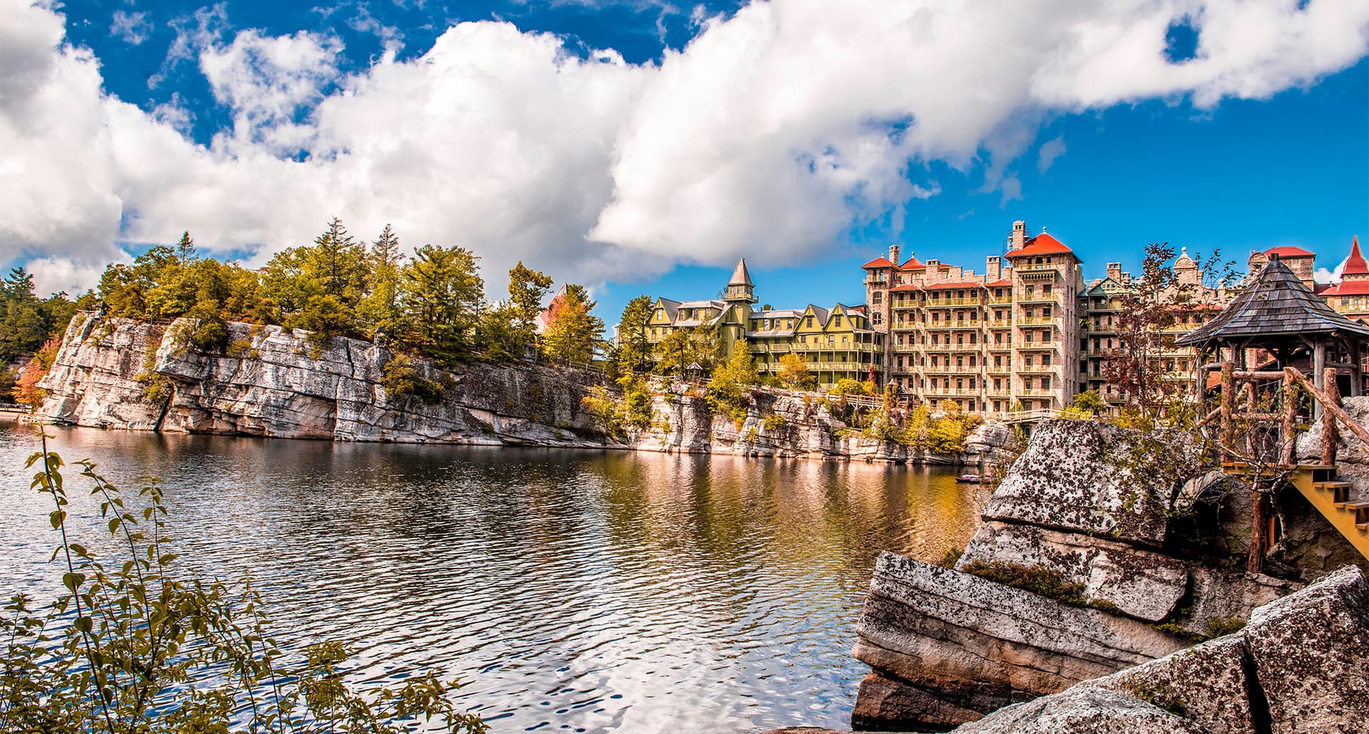 small towns near nyc: ohonk Preserve and Mohonk house, a historic victorian castle