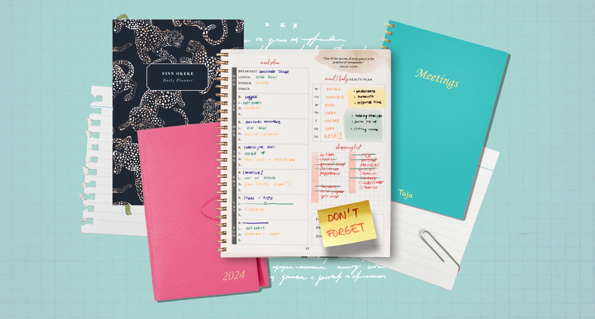 Best Planners for 2024: Collage of planners and notebooks