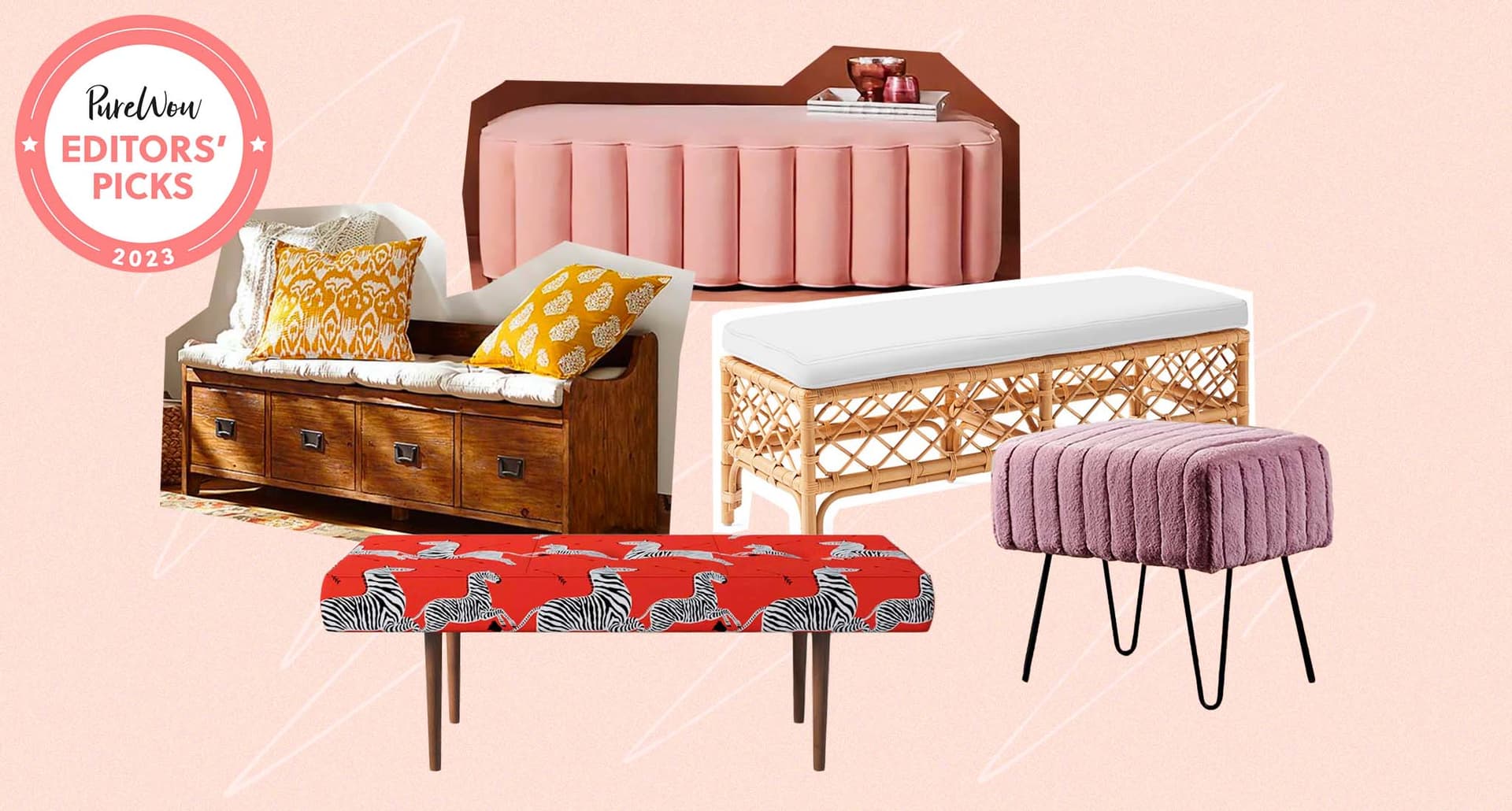 Best accent benches: A collage of accent benches