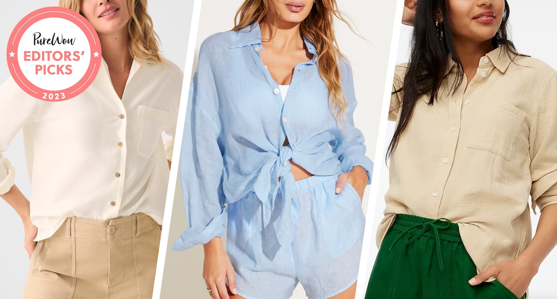 best buttonup: 3 models in buttonups with editor badge
