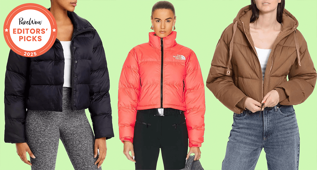 models wearing the best cropped puffer jackets, according to editors and reviewers