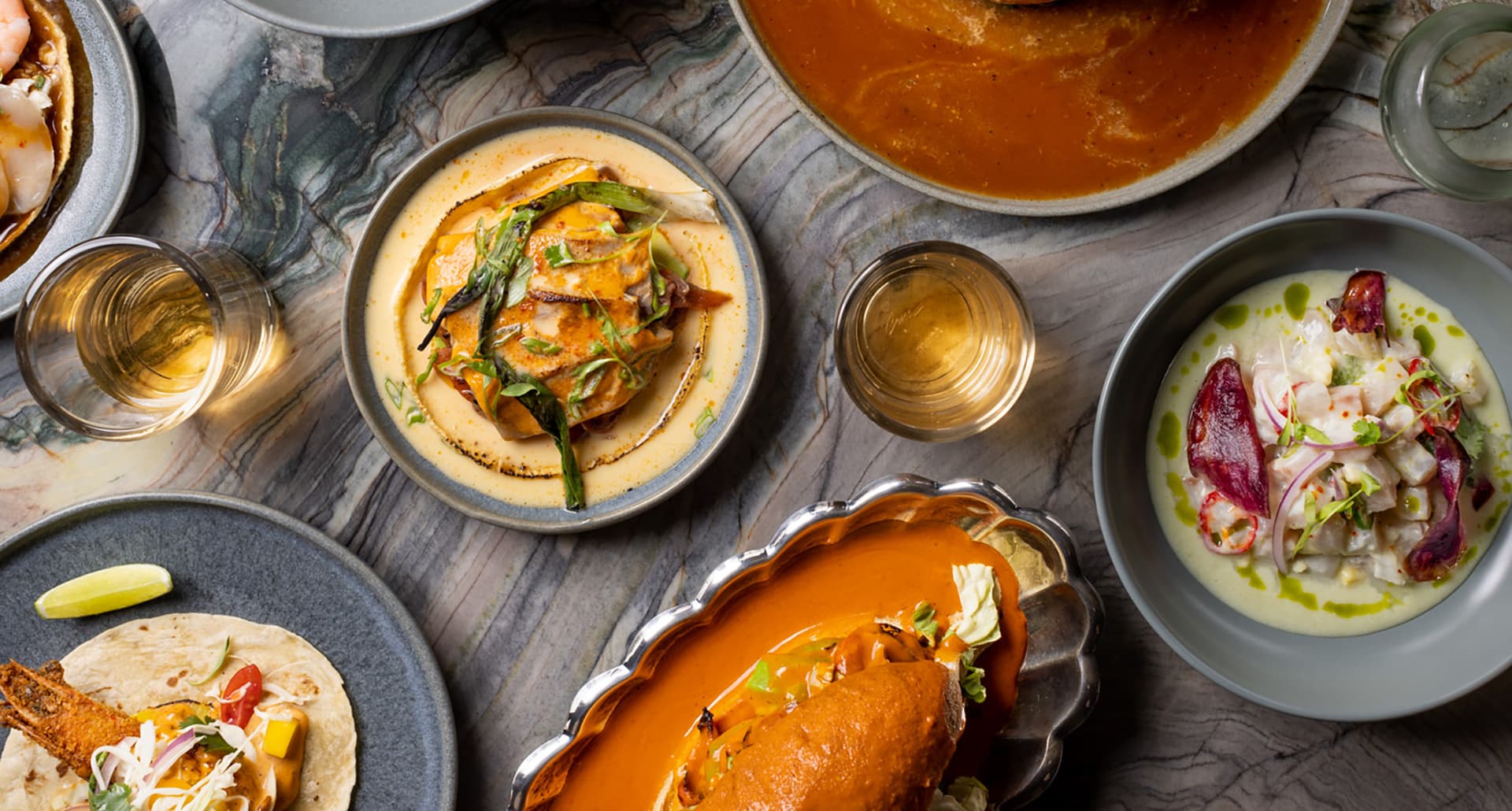 best-mariscos-in-LA: an array of food.