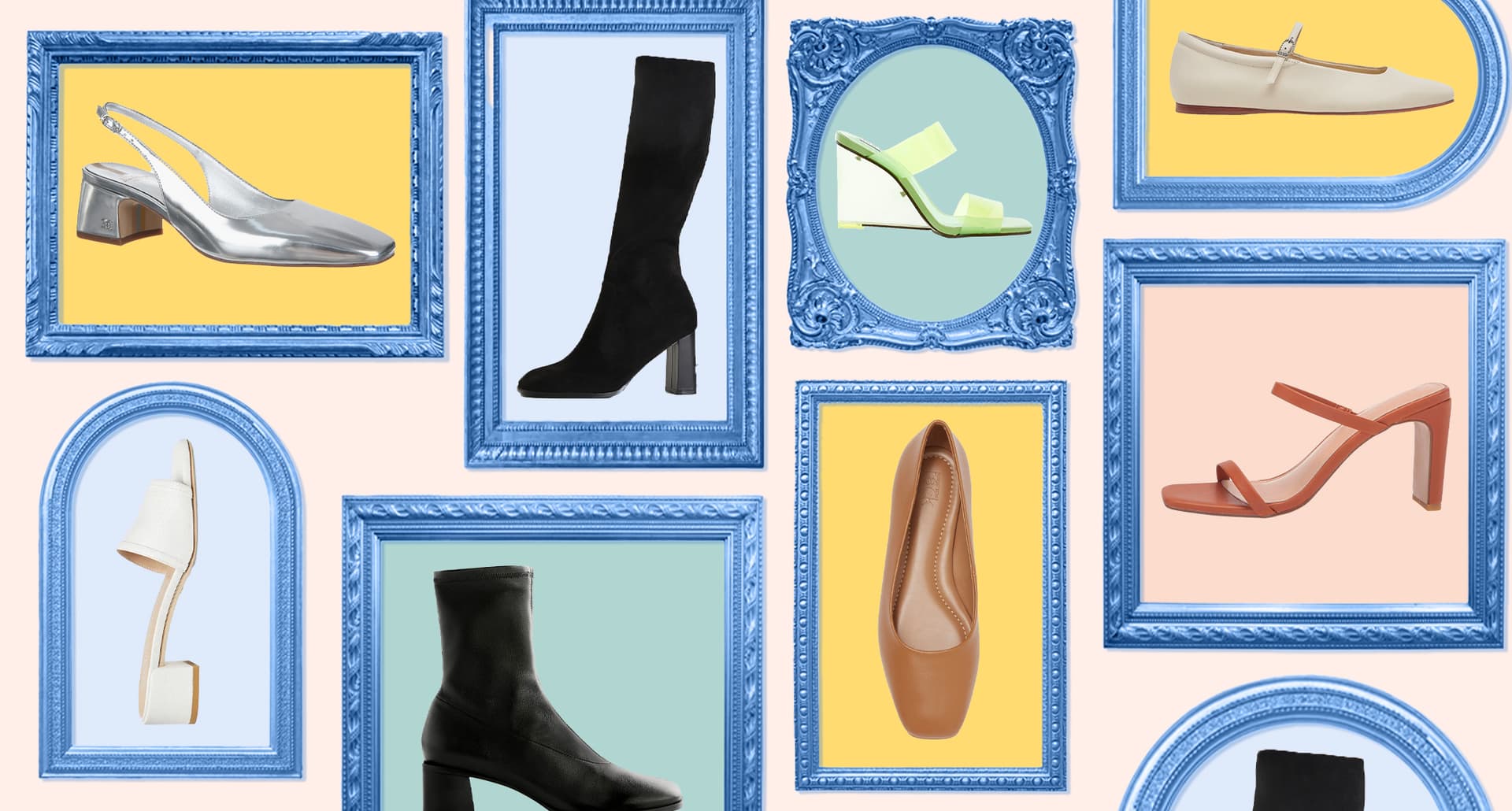 best square toe shoes for women collage