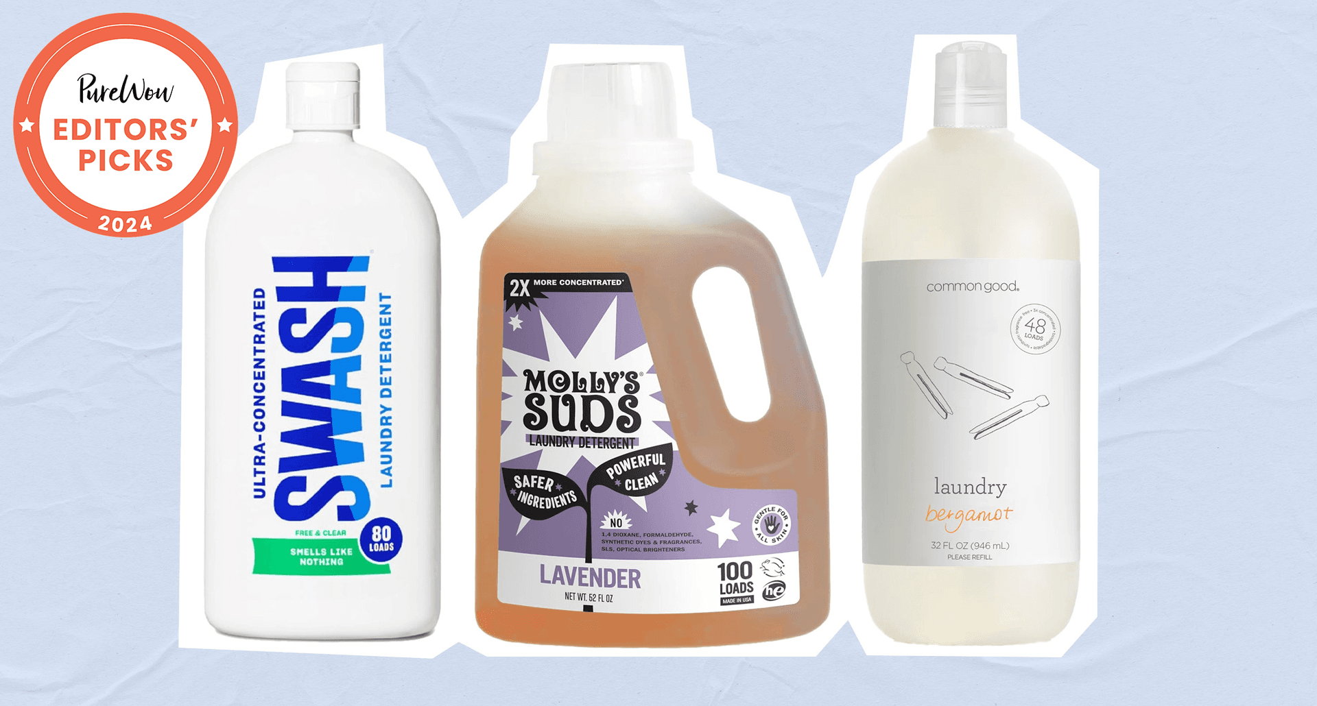 swash, molly's suds and common good, three detergents we love for sensitive skin