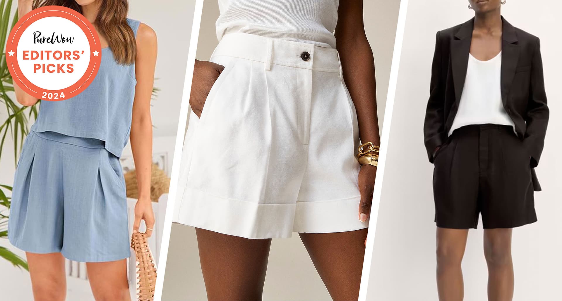 Best Linen Shorts for Women in 2024: Blue. White, Black Linen Shorts
