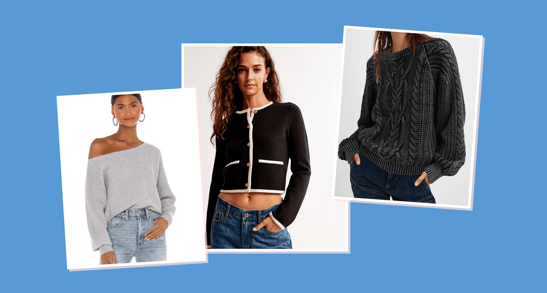 cute fall sweaters for every style, from off the shoulder to cropped cardigans