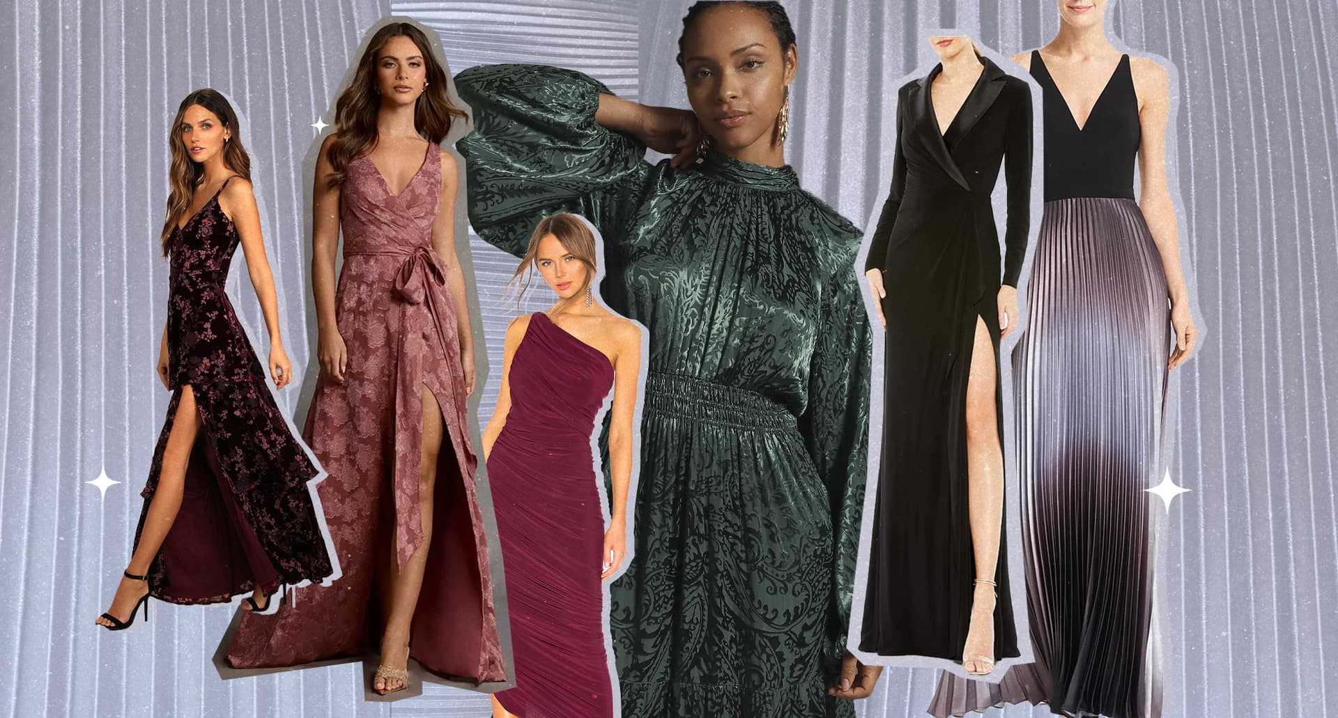 Best Winter Wedding Guest Dresses Collage