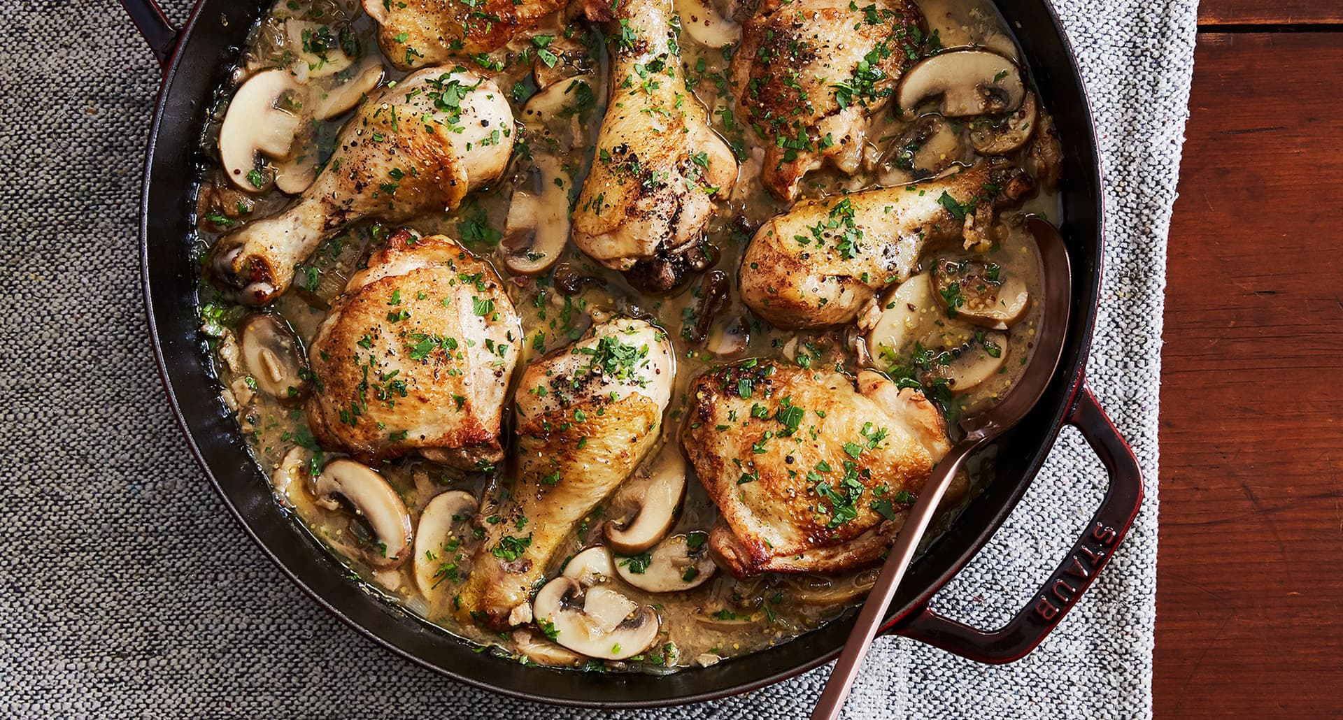 december dinner recipes: easy white wine coq au vin