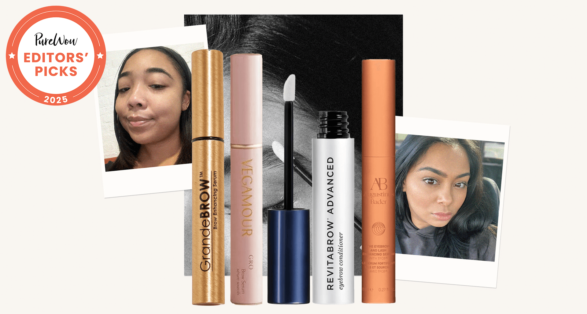 a collage of best eyebrow growth serums