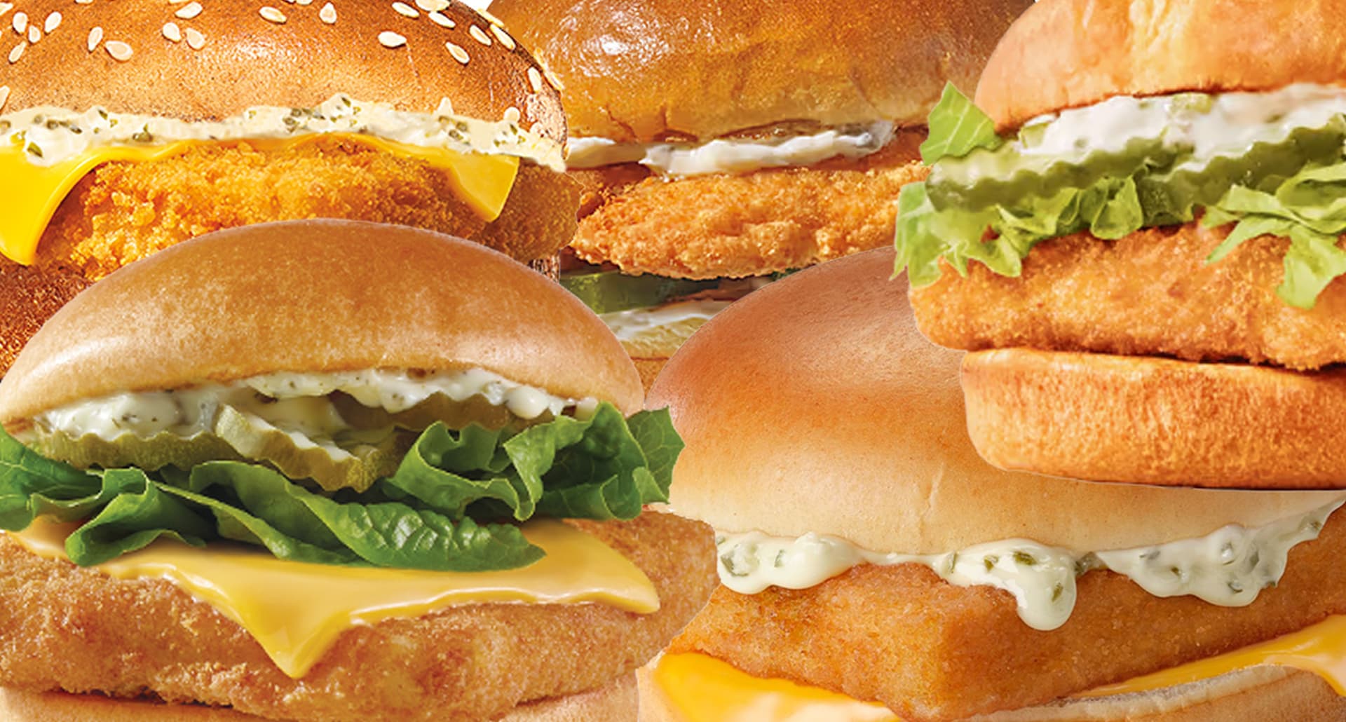 best fast food fish sandwiches: collage of fast food fish sandwiches