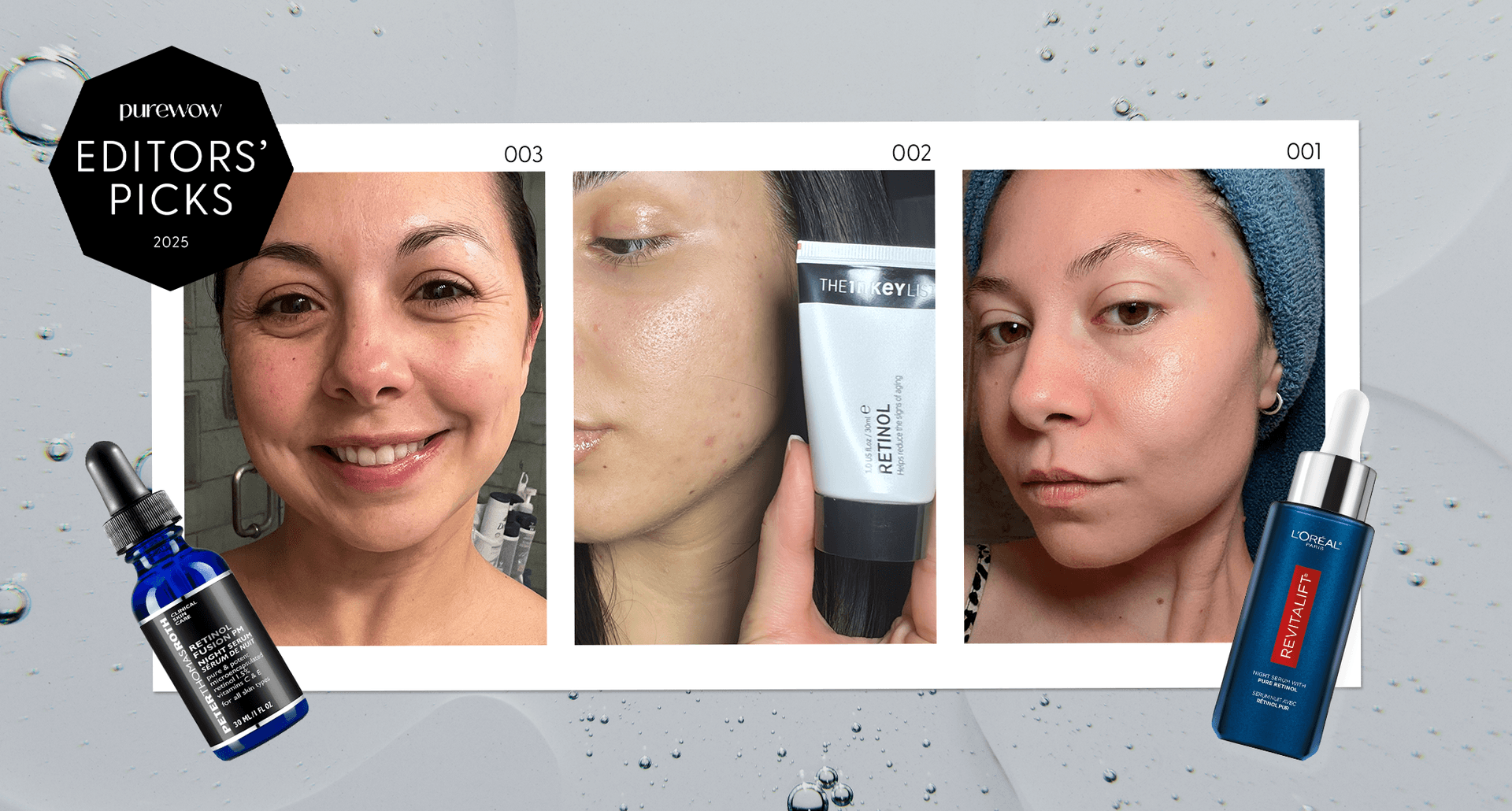 a collage of best retinol serums