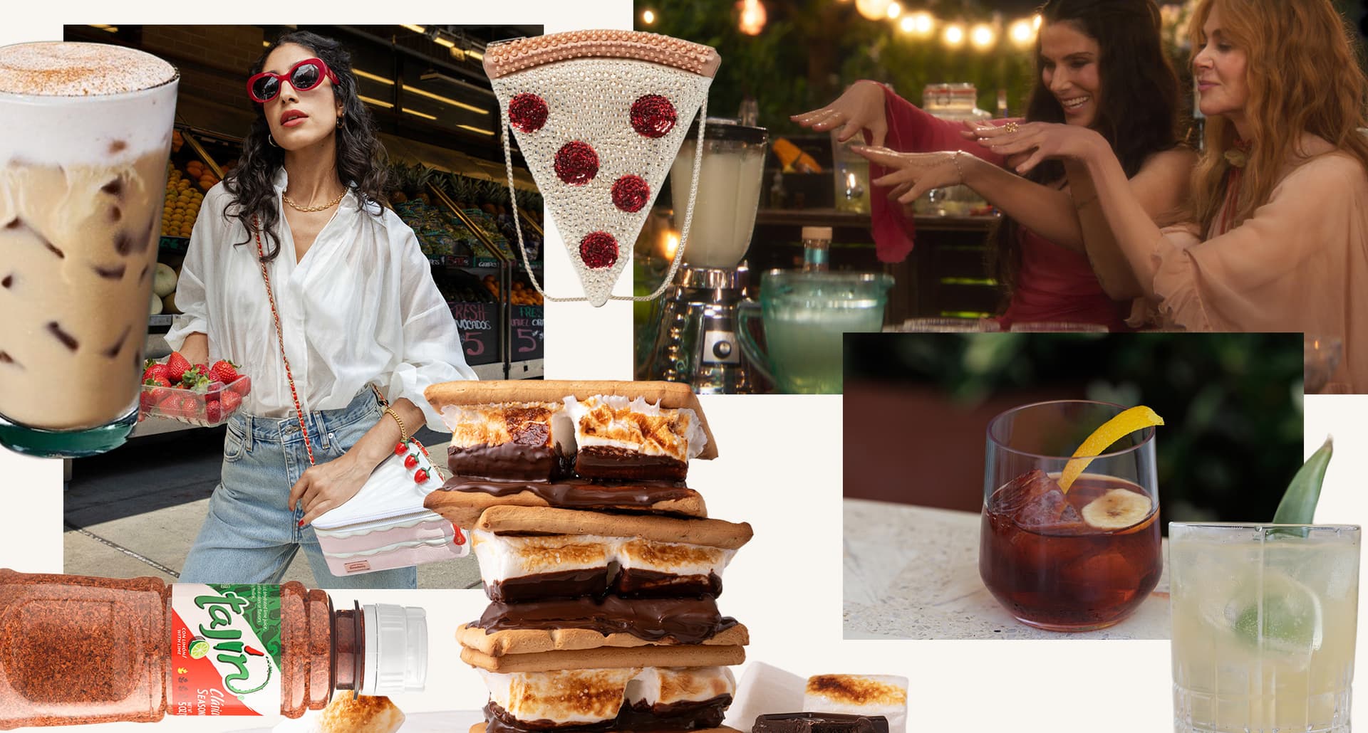 fall drinks and food purses and s'mores