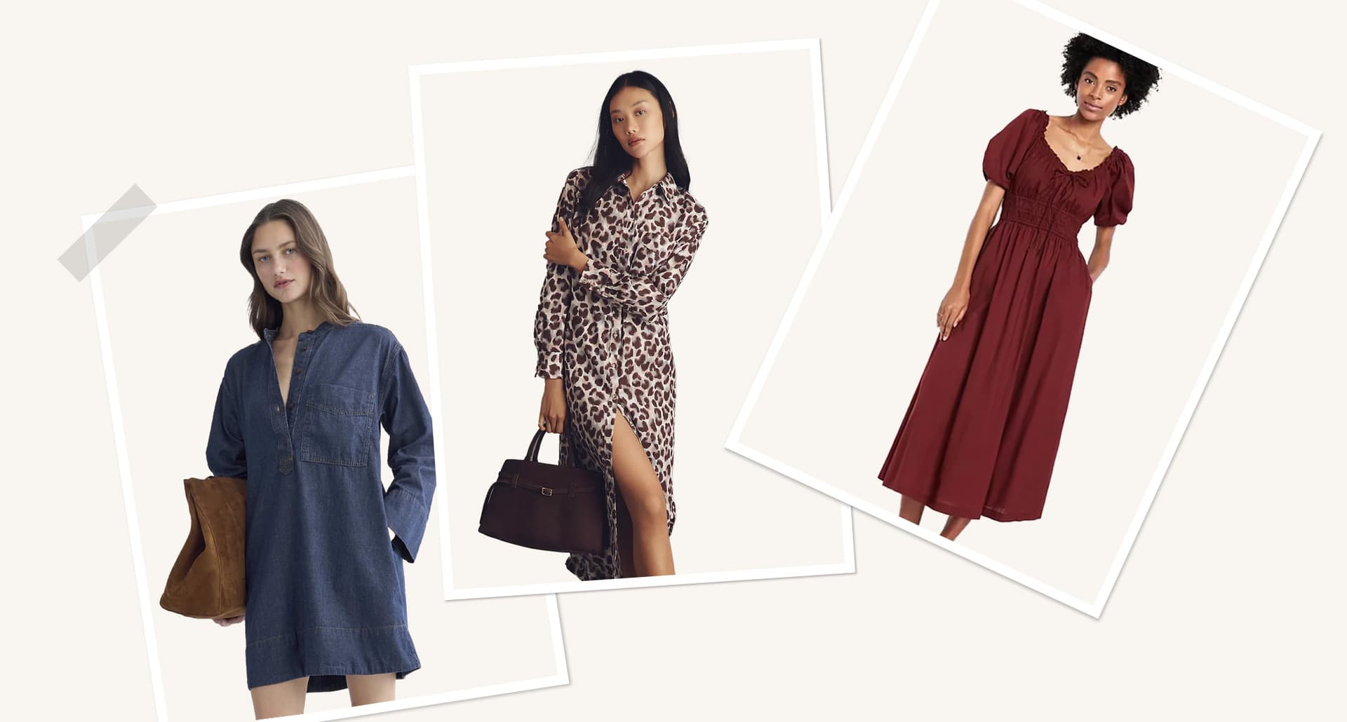 fall dresses under $150 collage