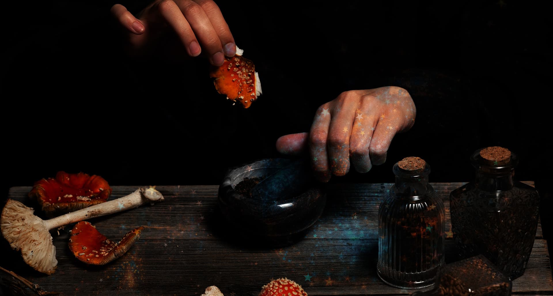 A woman's hands practice witchcraft