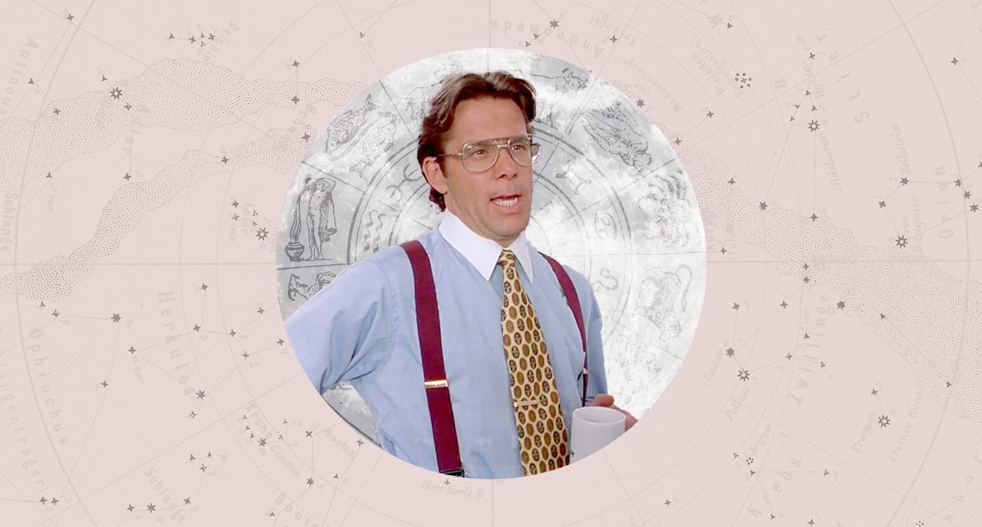 Boss from Office Space framed by astrology design for Weekly horoscopes