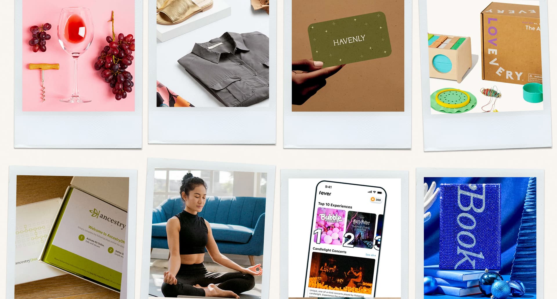 Virtual gifts: Collage of last-minute gifts
