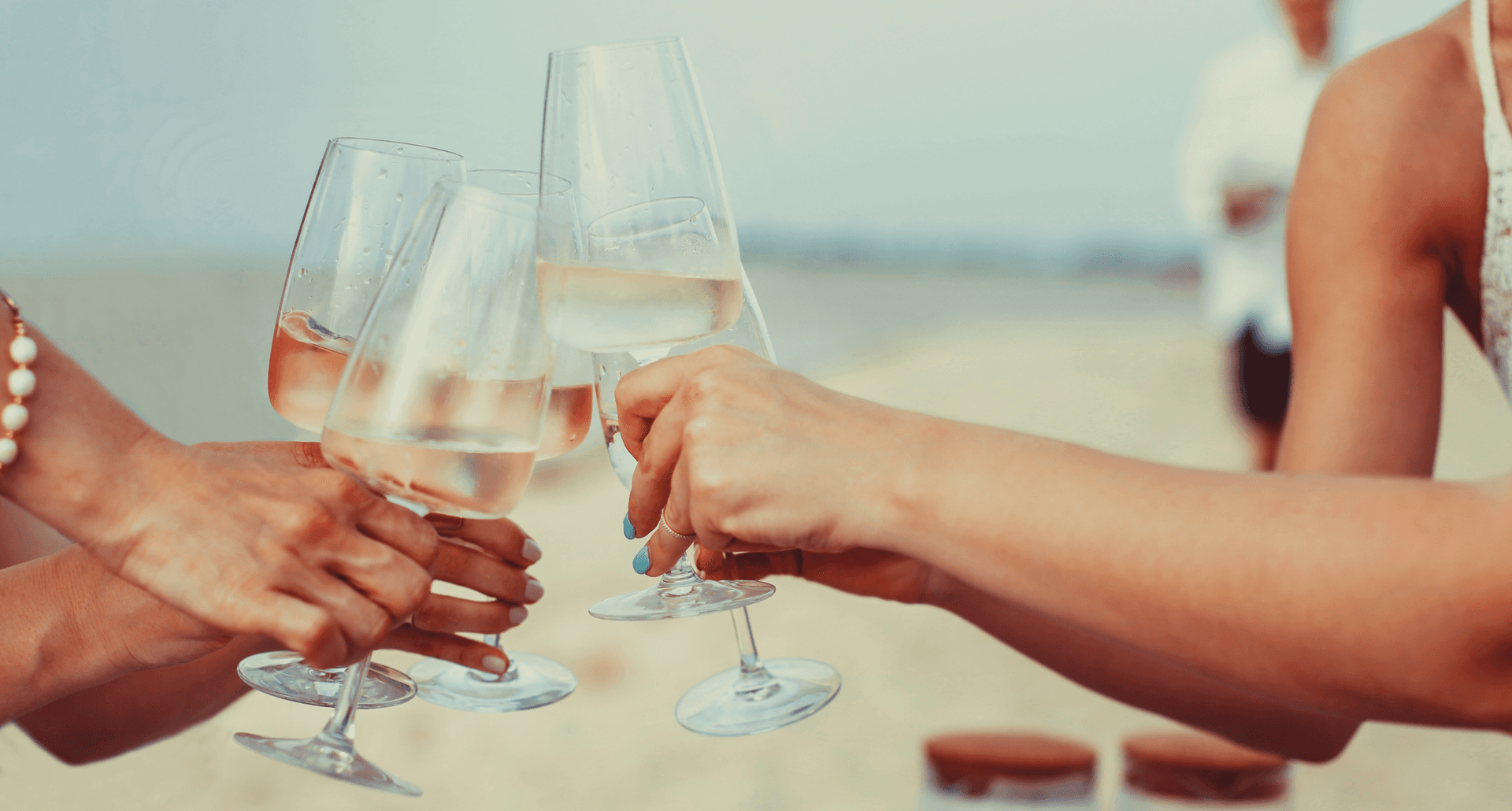 cheersing with wine